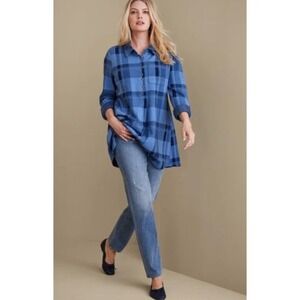 NEW Soft Surroundings The Ultimate Relaxed Straight Jeans Women's Size L 14 16